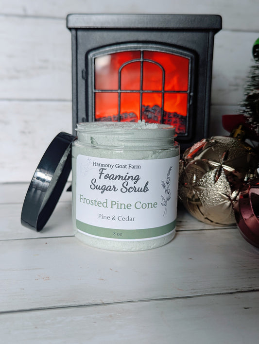 Frosted Pine Cone Foaming Sugar Scrub